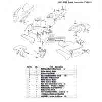 Kit visserie de carénage d'origine ducati 749 999