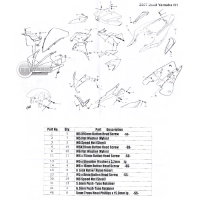 Kit visserie de carénage d'origine yamaha r1 07-08