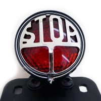 Support de plaque éclairé avec inscription "stop"