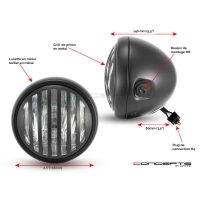 Phare avant led 40w 6000k "angel eyes" universel