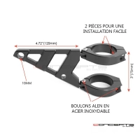 Support de phare stomp noir pour fourche de 32 à 59 mm - gauche