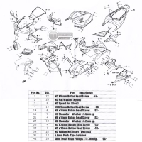 Kit visserie de carénage d'origine honda cbr 600 07-10
