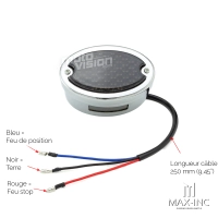 Paire de feu led arrière oval chromé classique - feu stop et position