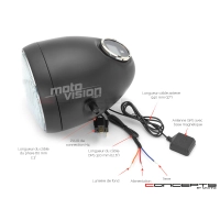 Phare avant noir avec compteur digital intégré