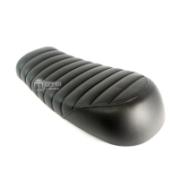 Selle noire café racer cuir universelle 51 cms