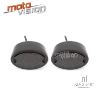Paire de feu led arrière oval noir mat classique - feu stop et position