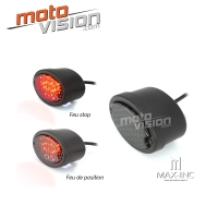 Paire de feu led arrière oval noir mat classique - feu stop et position
