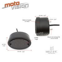 Paire de feu led arrière oval noir mat classique - feu stop et position