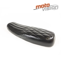 Selle noire café racer cuir universelle 62cm