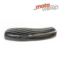 Selle noire café racer cuir universelle 62cm