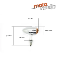 Paire de clignotants chrome led aluminium forme oval