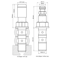 Vis creuse stahlbus m10x1,0x19  avec soupape de purge en aluminium