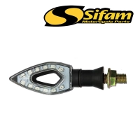 Clignotants universels séquentiels à leds - noir/cabochon translucide - ce