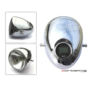 Phare avant vintage style avec compteur digital intégré