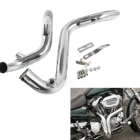 Ligne d'échappement 1 3/4" chrome pour harley davidson softail bobber chopper touring dyna fxd / fxdwg
