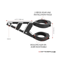 Support de phare stomp noir & alu pour fourche de 32 à 59 mm - droite
