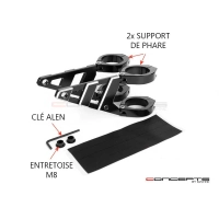 Support de phare stomp noir & alu pour fourche de 32 à 59 mm - droite