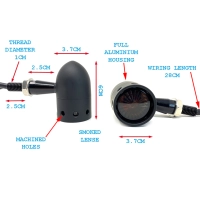 Paire de clignotants cafe racer chromé noir