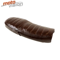 Selle biplace café racer cuir universelle 63 cms