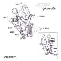 Commandes reculées mv parts bmw s1000rr 2015-