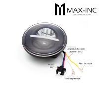 Phare avant 14,6cm - insert feux de jour led noir