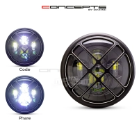 Phare avant led 7,7" phare et code tri-déco grill