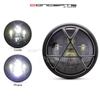 Phare avant led 7,7" phare et code anarchy grill