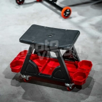 Tabouret de travail mobile avec plateau de rangement