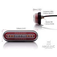 Feu arrière/stop/clignotants intégrés à led - universel