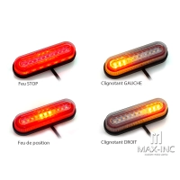 Feu arrière/stop/clignotants intégrés à led - universel