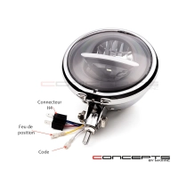 Phare à led classique / moderne en métal de style bates de 5,75 po, chrome