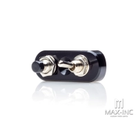 Bloc 2 interrupteurs old school aluminium noir universel