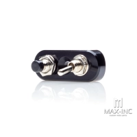 Bloc 2 interrupteurs old school aluminium noir universel