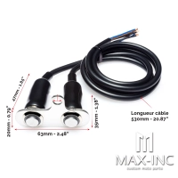 Bloc bouton poussoir on/off moto, universel, à visser, hallo led bleu