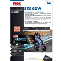 Kit chaine france équipement honda cbr.929/954.rr '00/03 16x43 rk530gxw chaine 530 xw'ring ultra renforcee - couronne acier