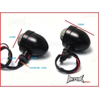 Paire de clignotants avant universels classic bullet métal noire