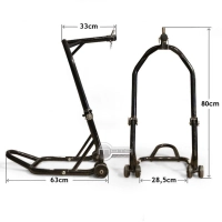 Béquille arrière universelle à patins  + béquille avant sous t