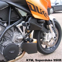 Kit de protection axe de roue avant gb racing ktm superduke 990 2007-2013