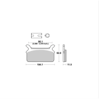 Jeu de plaquettes de frein arrières ap racing route métal fritté lmp268sr pour un étrier