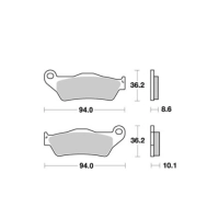 Jeu de plaquettes de frein arrières ap racing route métal fritté lmp342sr pour un étrier