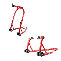 Béquille arrière universelle à patins  + béquille avant sous t