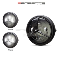 Phare avant led 7,7" phare et code tri-benz grill