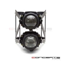 Phare avant double foyer support noir - diamètre  32 à 53 mm - homologué