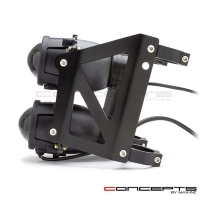 Phare avant double foyer support noir - diamètre  32 à 53 mm - homologué