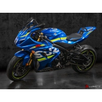 Couvre selle team suzuki passager luimoto suzuki gsxr 1000 (17-18 )  noir et coutures rouges