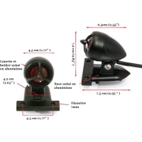 Mini feu arrière hélice noir