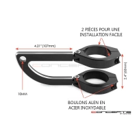 Support de phare rogue noir & alu pour fourche de 32 à 59 mm