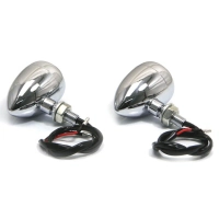 Paire de clignotants type phare cafe racer chromé