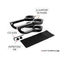 Support de phare rogue noir & alu pour fourche de 32 à 59 mm