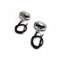 Paire de clignotants avant cafe racer chrome